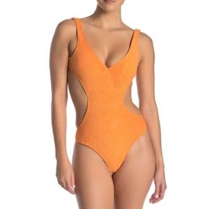 L*Space Orange Cut Out Monaco One Piece Swimsuit
